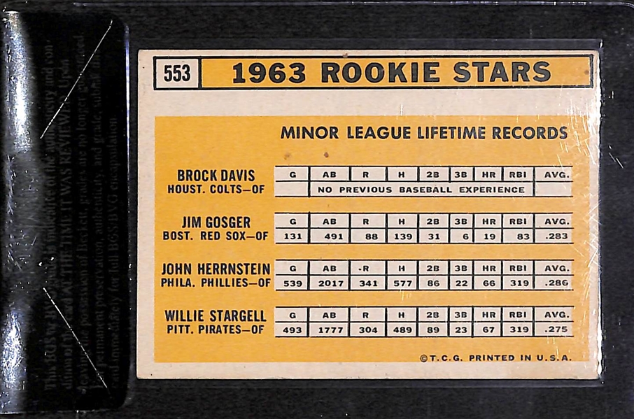 1963 Topps 1963 Rookie Stars Willie Stargell RC #553 Card - BVG 4.5